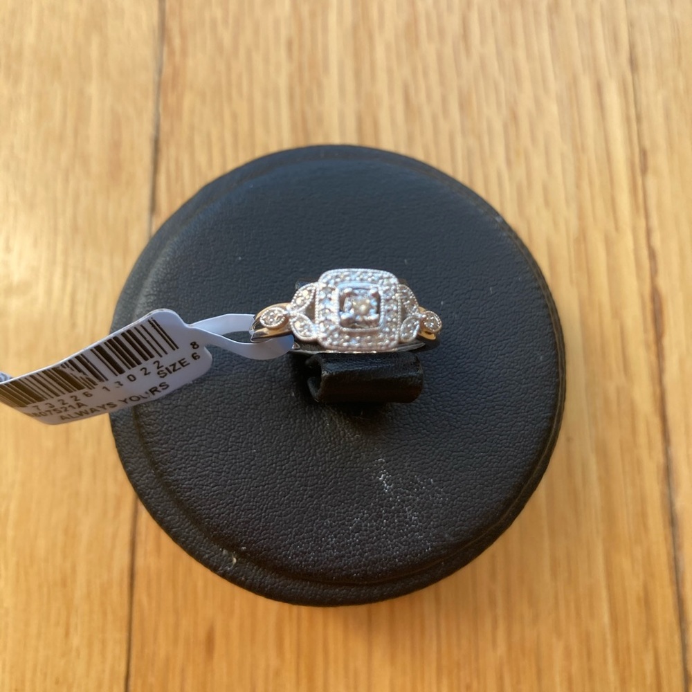 NWT SS Diamond Ring Genuine